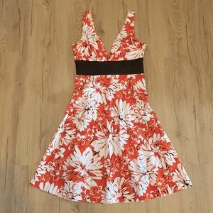 Donna Ricco Cotton Floral A-line Sundress, sleeveless, corset back. size 10